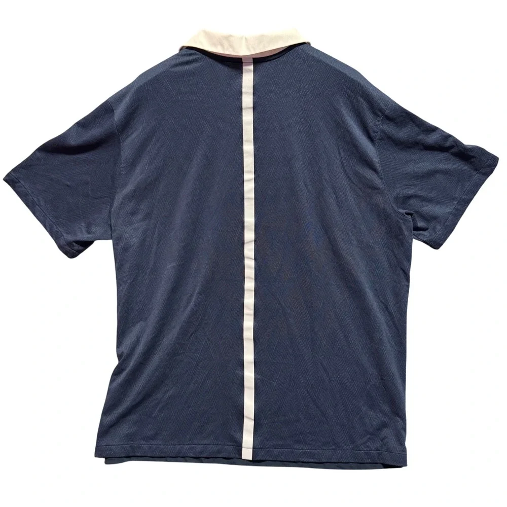 Nike Yale Elite Coaches Polo Shirt Mens‎ Adult Size 2XL Navy Blue White Collar